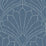 Seabrook Designs Scallop Medallion Steel Blue And Ivory Wallpaper Sample RY31502