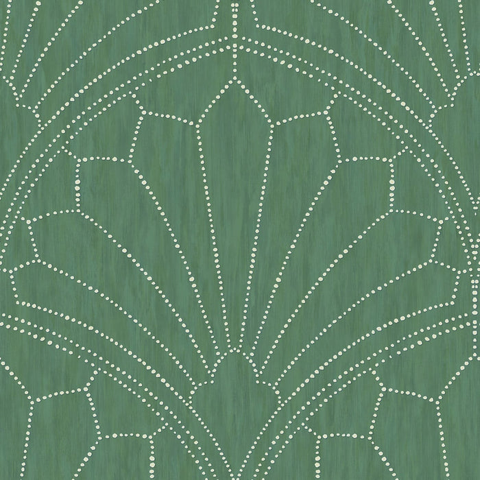 Seabrook Designs Scallop Medallion Jade And Ivory Wallpaper RY31504