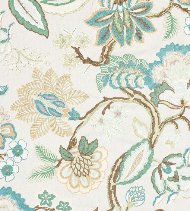 Old World Weavers Hillside Crewel Celadon Fabric Sample S7 0002HILL