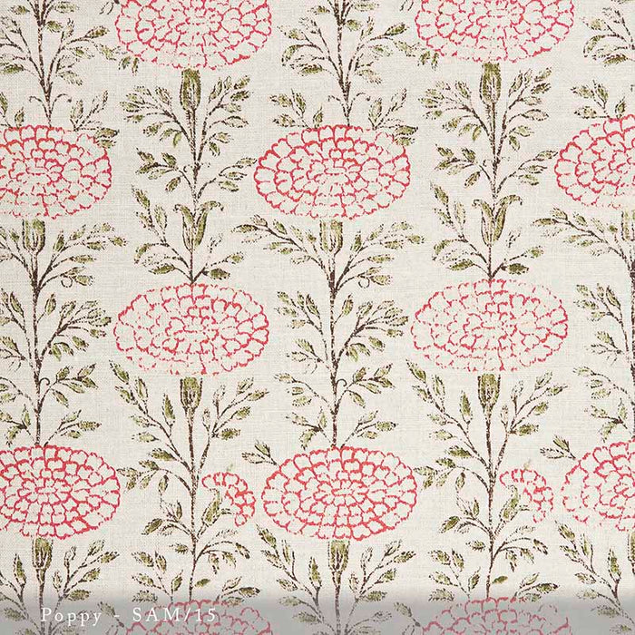 Lisa Fine Samode Poppy Fabric Sample SAM-15