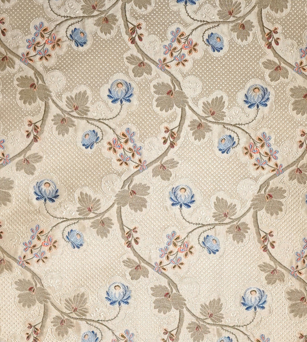 Old World Weavers Trottola Blue Cream Fabric Sample SB 00050352