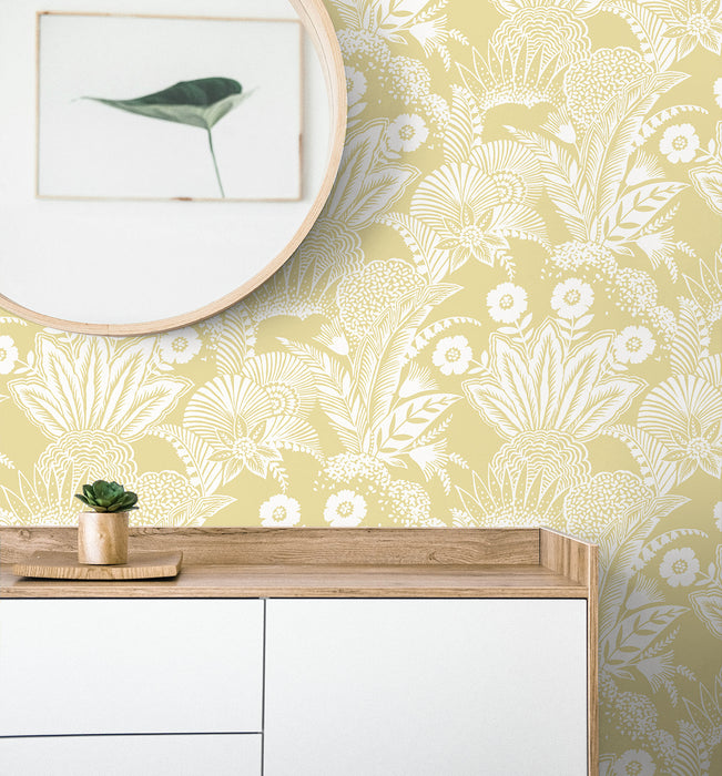 Seabrook Designs Suvi Palm Grove Butter Wallpaper SC20103