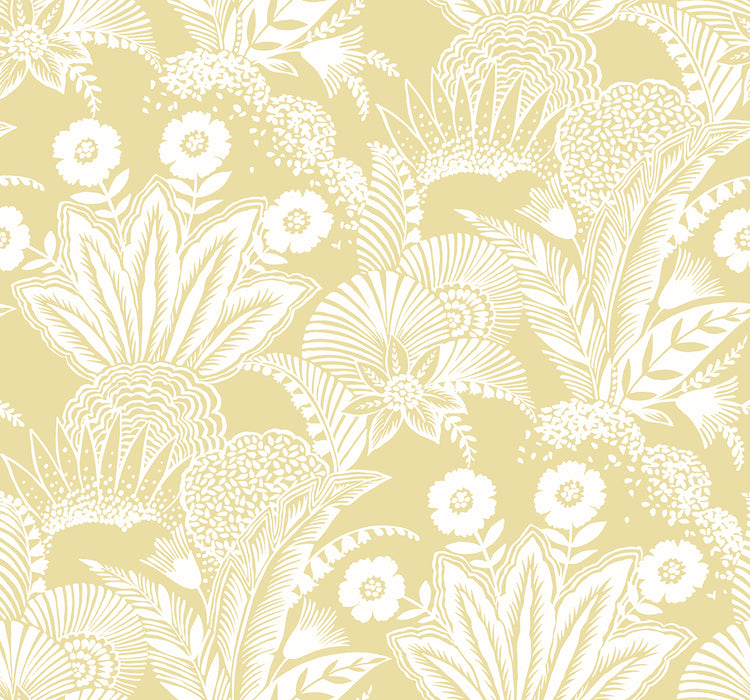 Seabrook Designs Suvi Palm Grove Butter Wallpaper SC20103