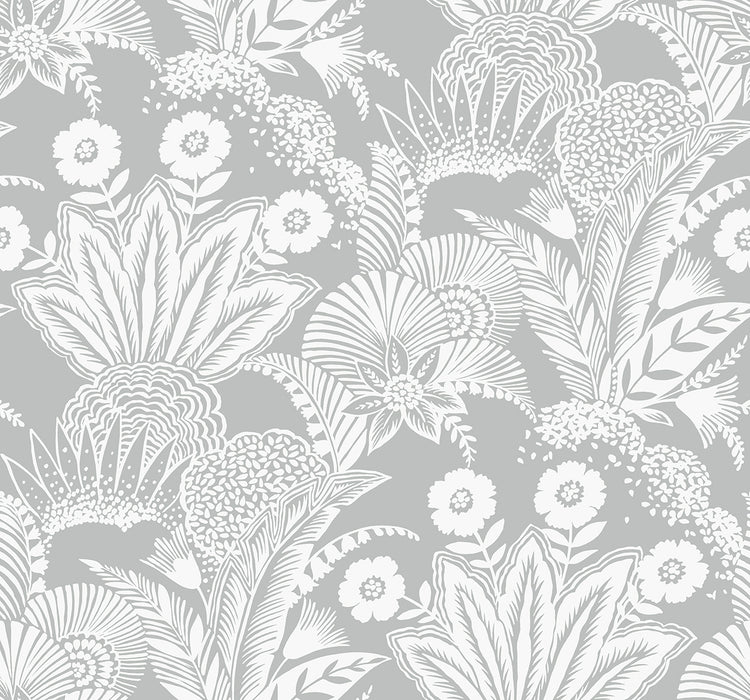 Seabrook Designs Suvi Palm Grove Bluish Gray Wallpaper SC20108