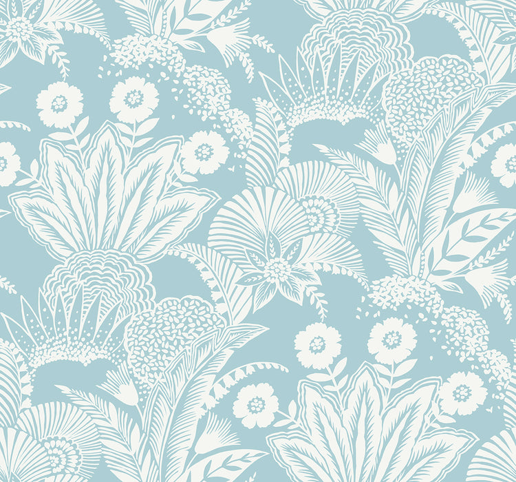 Seabrook Designs Suvi Palm Grove Sky Blue Wallpaper SC20112