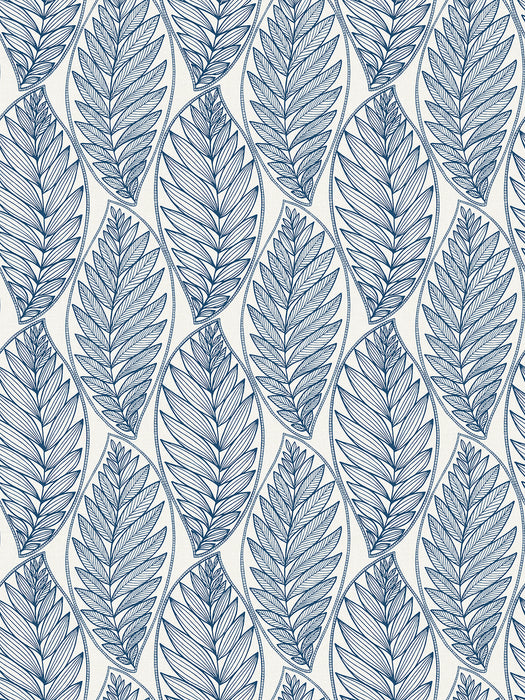 Seabrook Designs Kira Leaf Husk Blue Suede Wallpaper SC20302