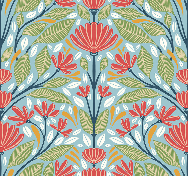 Seabrook Designs Carmela Folk Floral Summer Garden Wallpaper SC20604