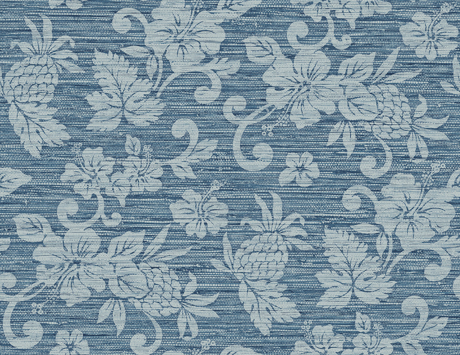 Seabrook Designs Juno Island Floral Bay Blue Wallpaper SC20802