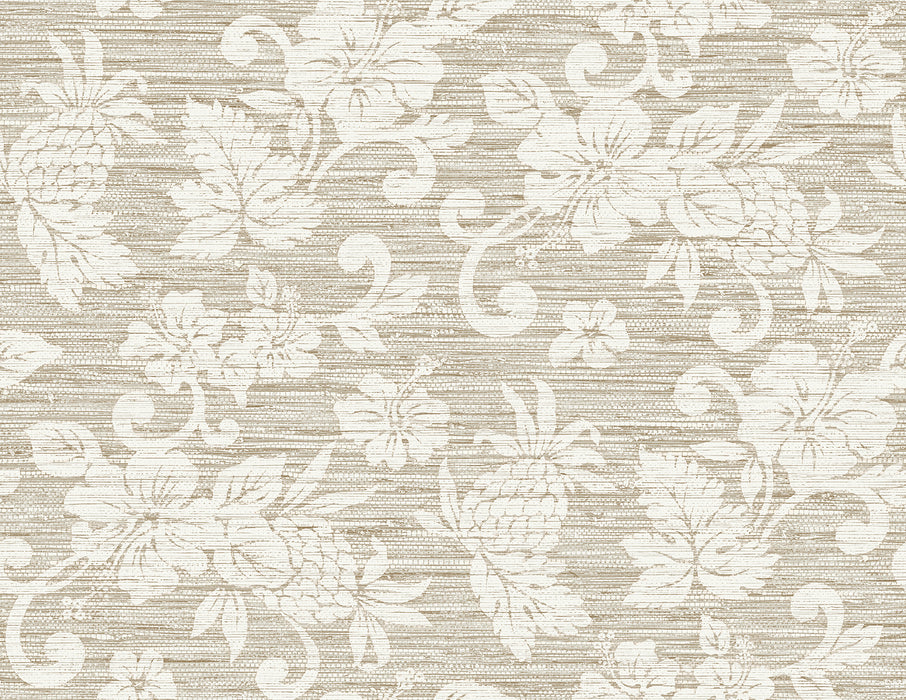 Seabrook Designs Juno Island Floral Balanced Beige Wallpaper SC20815