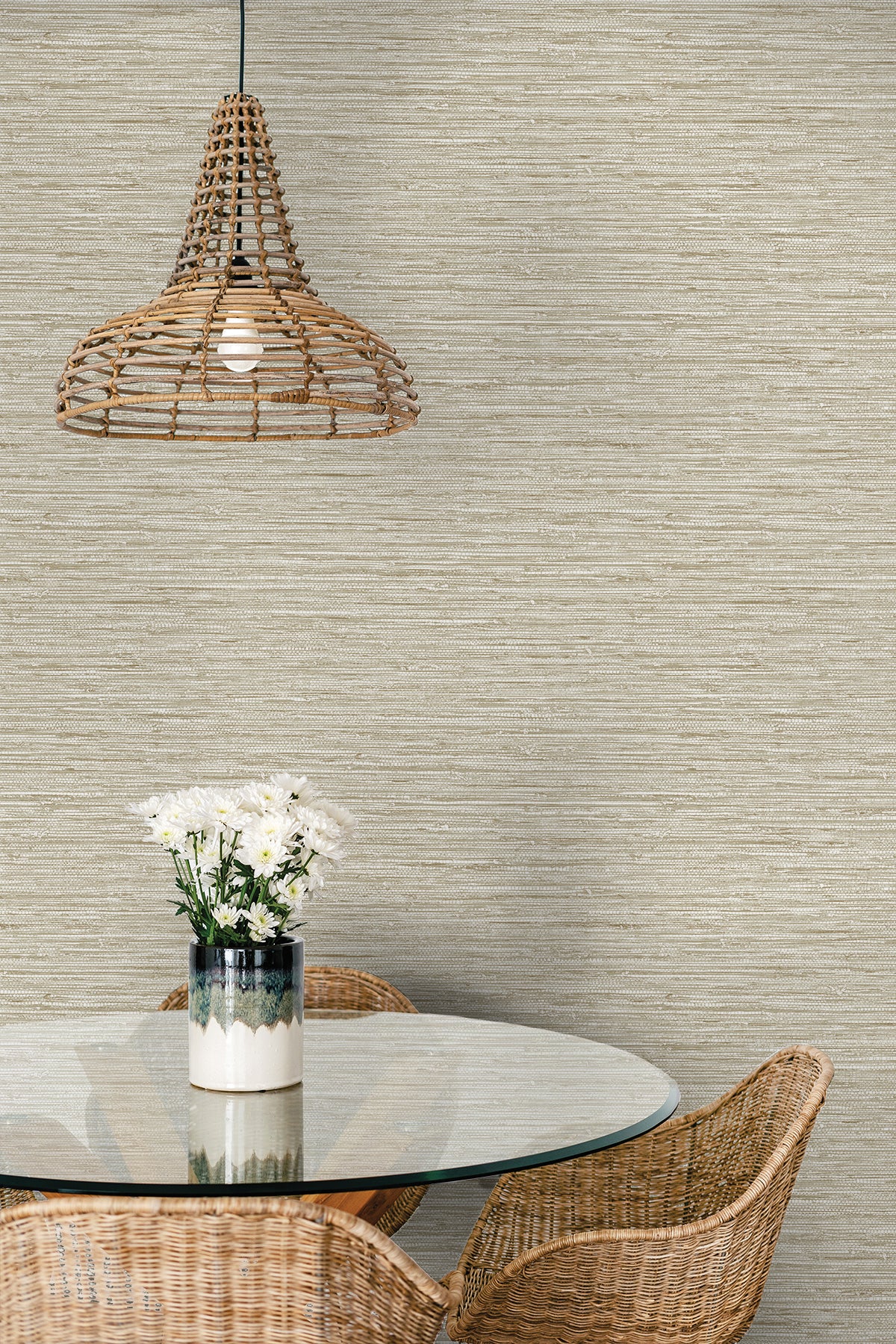 Seabrook Designs Isla Faux Jute Balanced Beige Wallpaper SC20915