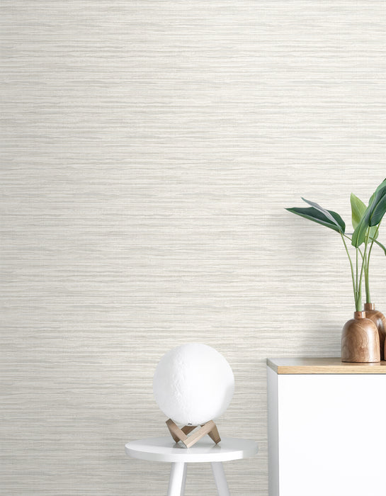 Seabrook Designs Skye Wave Stringcloth Barley White Wallpaper Sample SC21108