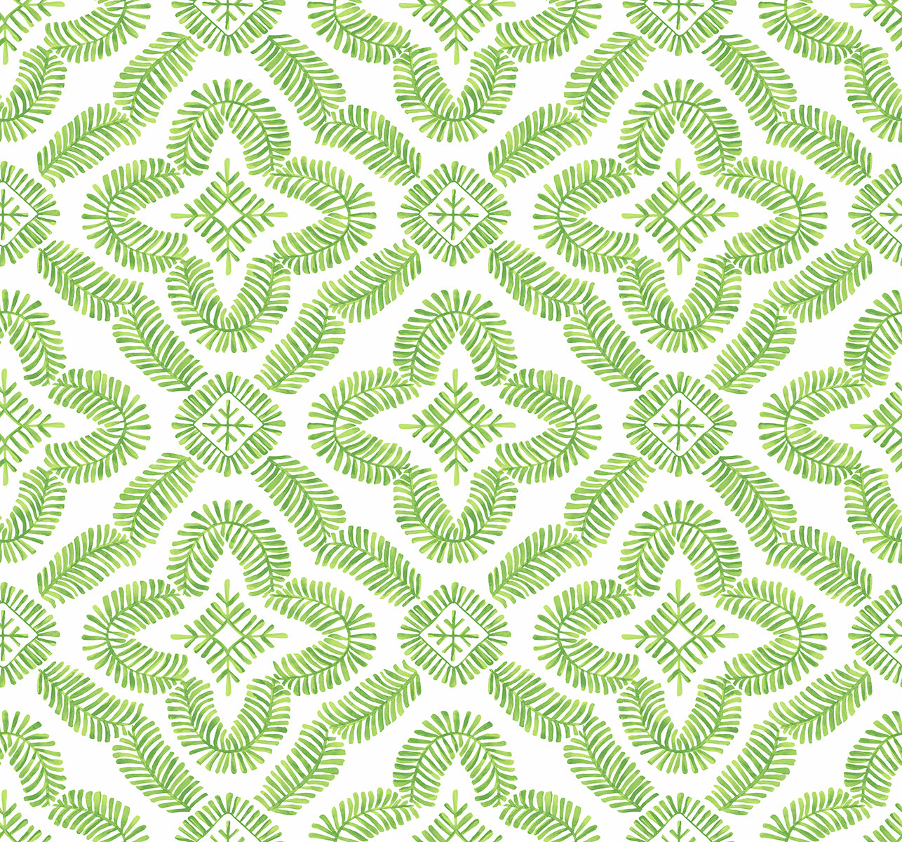 Seabrook Designs Talia Botanical Medallion Kiwi Green Wallpaper SC21304