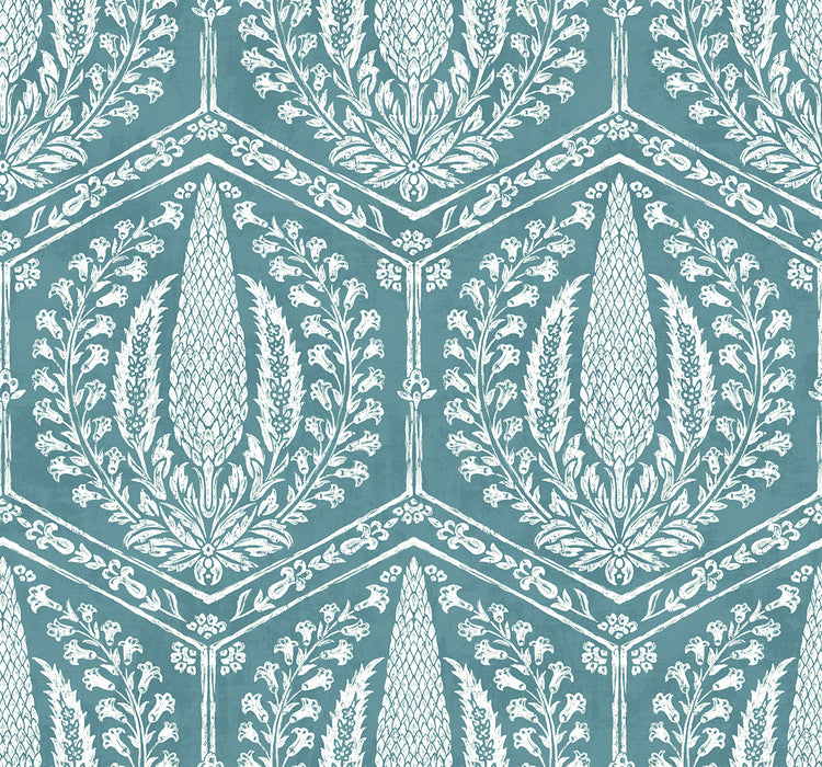 Seabrook Designs Cyrus Harvest Mediterranean Blue Wallpaper SC21402