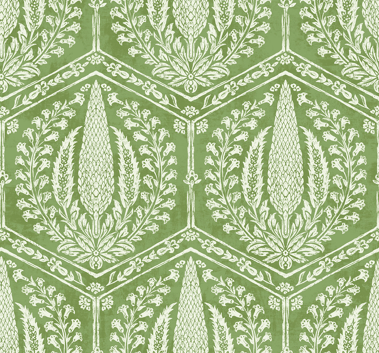 Seabrook Designs Cyrus Harvest Courtyard Green Wallpaper SC21404