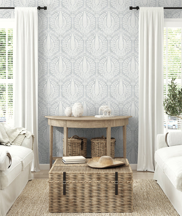 Seabrook Designs Cyrus Harvest Horizon Grey Wallpaper Sample SC21408