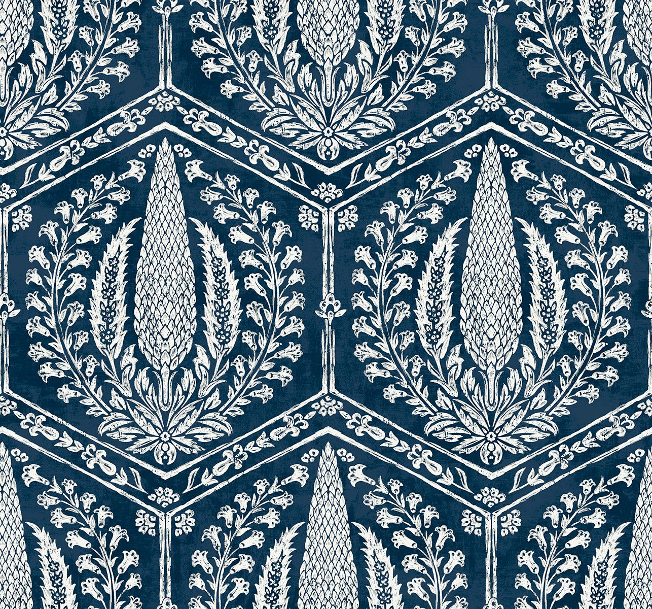 Seabrook Designs Cyrus Harvest Rich Navy Wallpaper SC21412