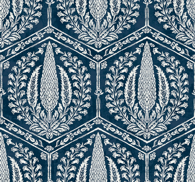 Seabrook Designs Cyrus Harvest Rich Navy Wallpaper SC21412