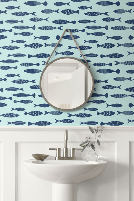 Seabrook Designs Bay Fish Bahama Wallpaper Sample SC21502