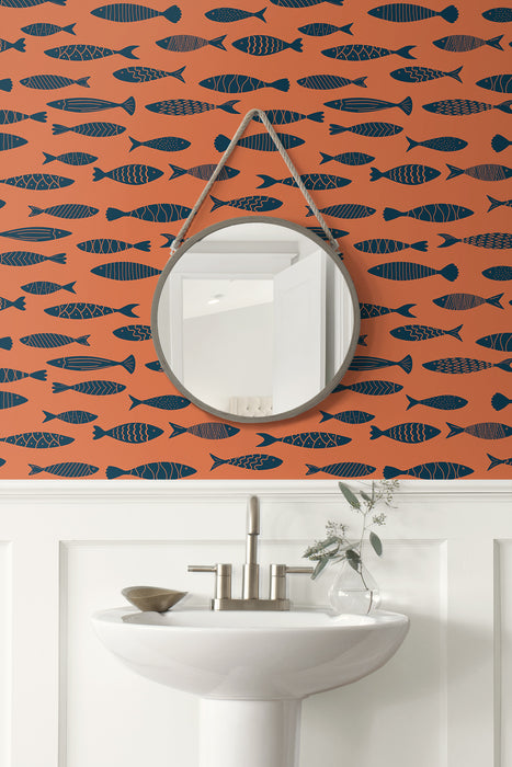 Seabrook Designs Bay Fish Coral Reef Wallpaper Sample SC21506