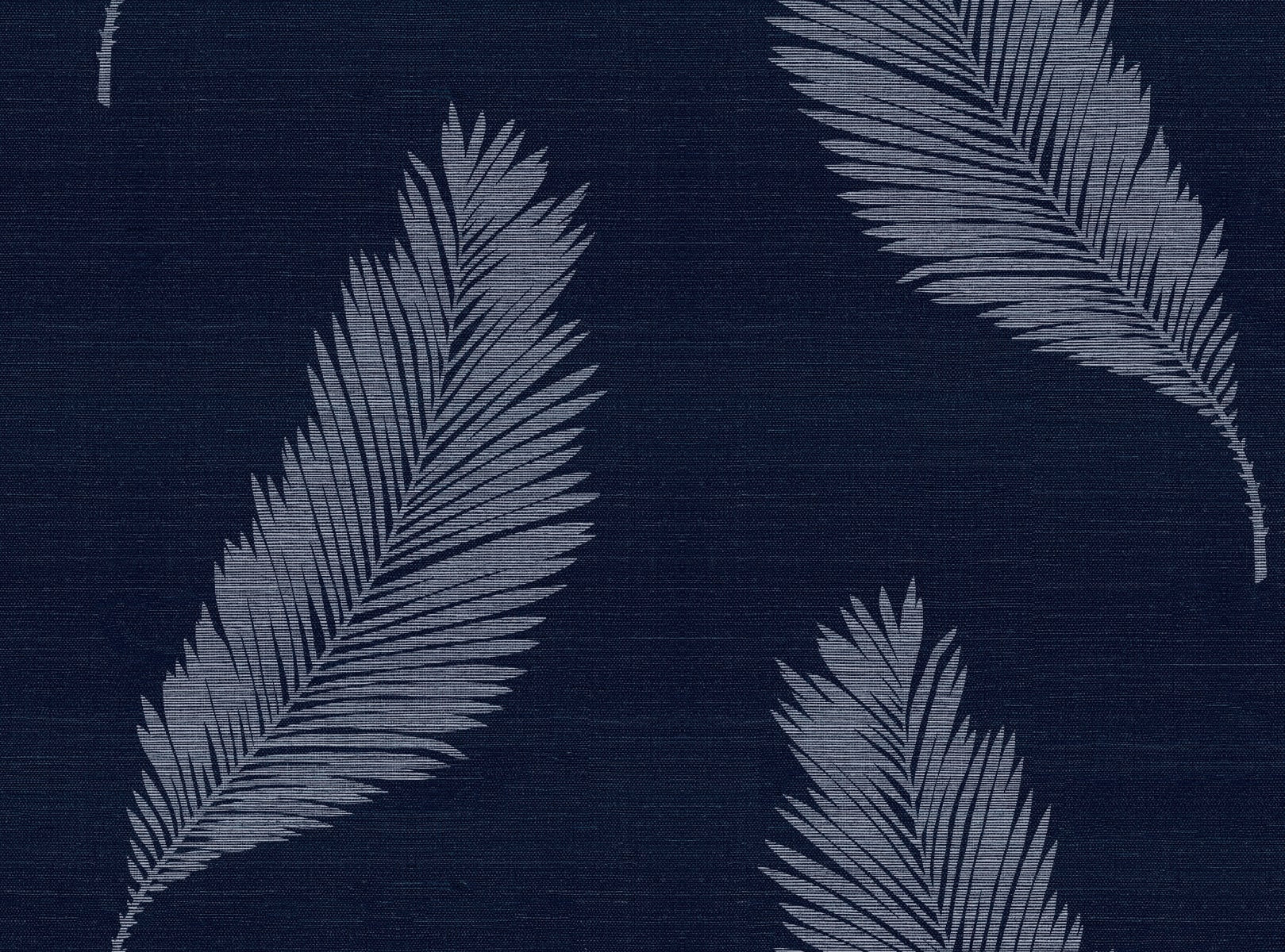 Seabrook Designs Tossed Palm Sisal Grasscloth Midnight Blue Wallpaper SC21602