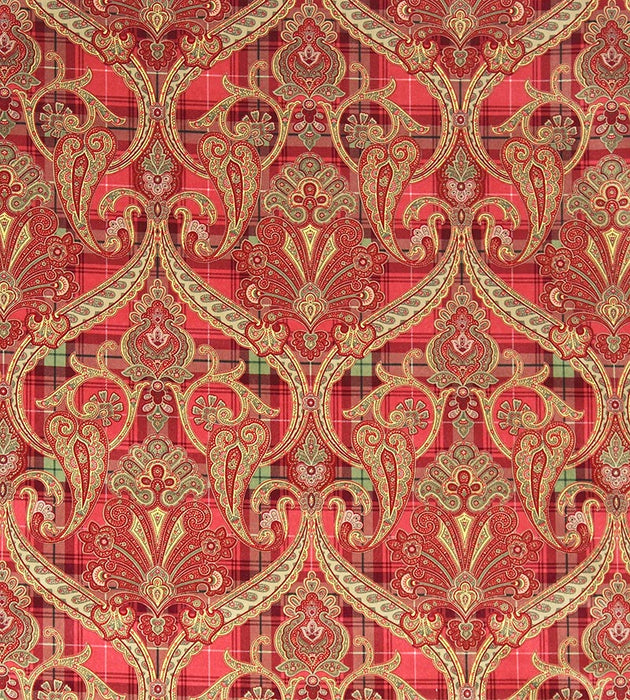 Scalamandre Highland Fling Reds & Pink Fabric SC 000116316