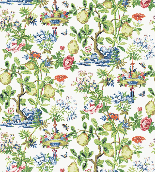 Scalamandre Shantung Garden Cotton Print Bloom Fabric SC 000116583