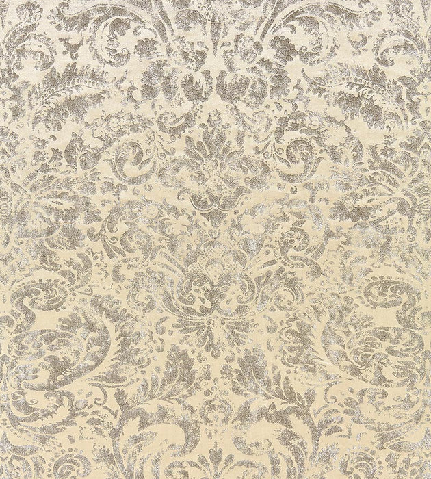 Scalamandre Palladio Velvet Damask Antique Silver Fabric SC 000116592