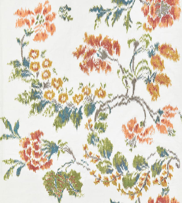 Scalamandre Kew Gardens Warp Print Multi On Ivory Fabric SC 000116611