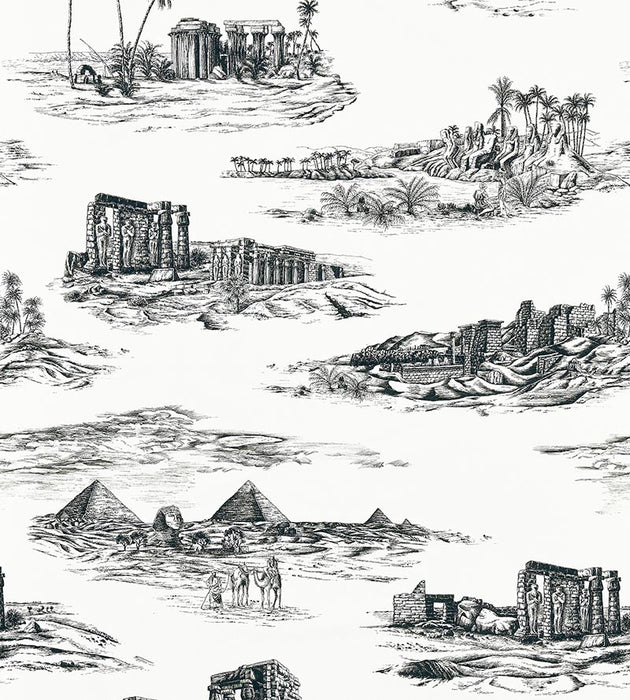 Scalamandre Cairo Toile Ink Fabric SC 000116635