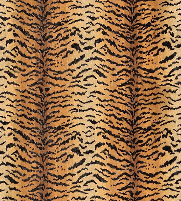 Scalamandre Tigre - Silk Ivory, Gold & Black Fabric SC 000126167MM