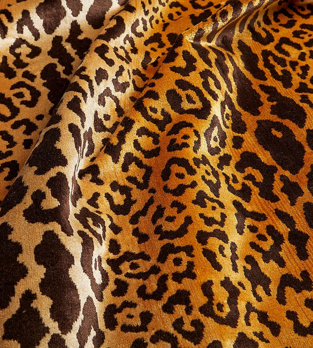 Scalamandre Leopardo Ivory, Gold & Black Fabric SC 000126168MM