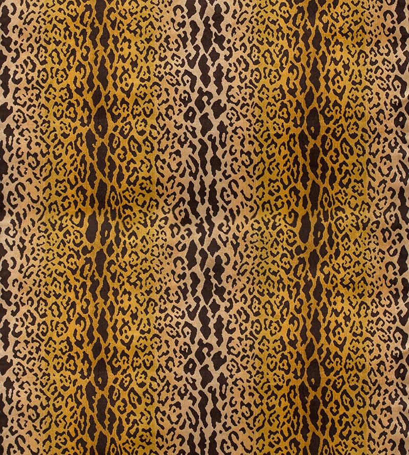 Scalamandre Leopardo Ivory, Gold & Black Fabric SC 000126168MM