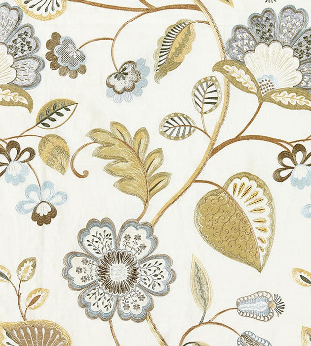 Scalamandre Willowood Embroidery Summer Sage Fabric SC 000127071