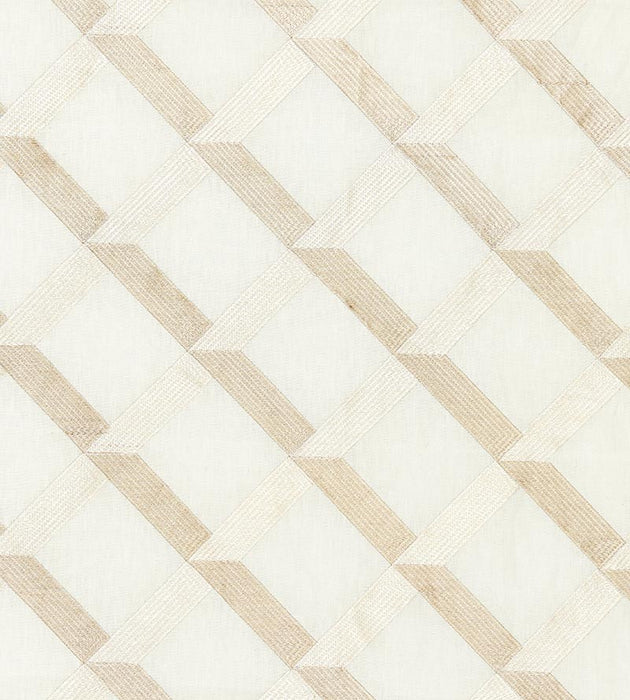 Scalamandre Lattice Embroidery Alabaster Fabric SC 000127090