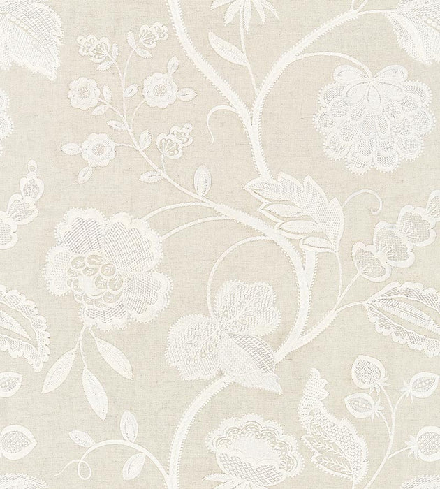 Scalamandre Kensington Embroidery Flax Fabric SC 000127151