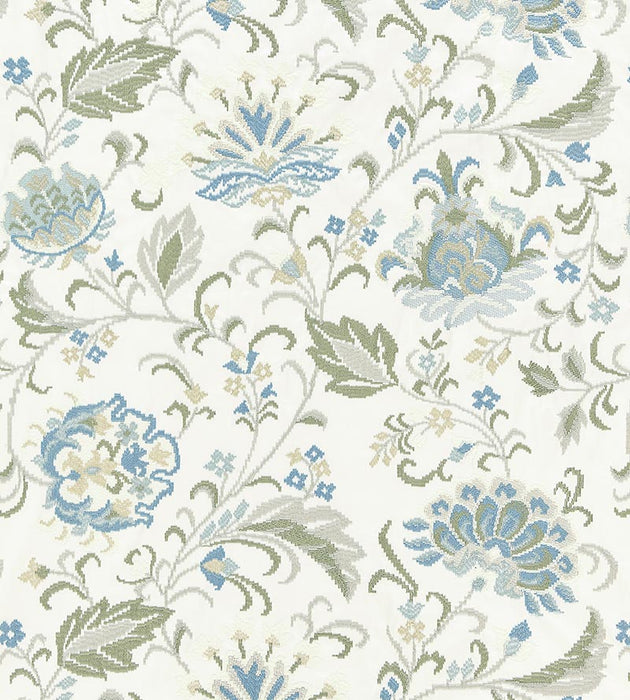 Scalamandre Delphine Embroidery Summer Sage Fabric SC 000127173