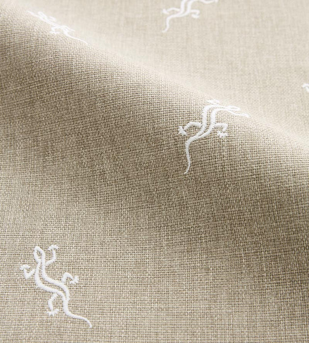 Scalamandre Gecko Embroidery - Outdoor Limestone Fabric SC 000127319