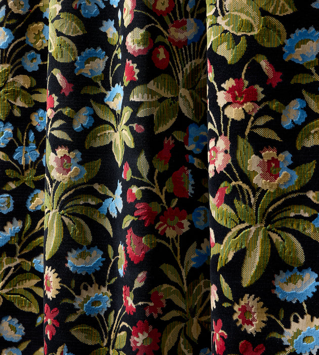 Scalamandre Millefleur Velvet Jet Meadow Fabric SC 000127328