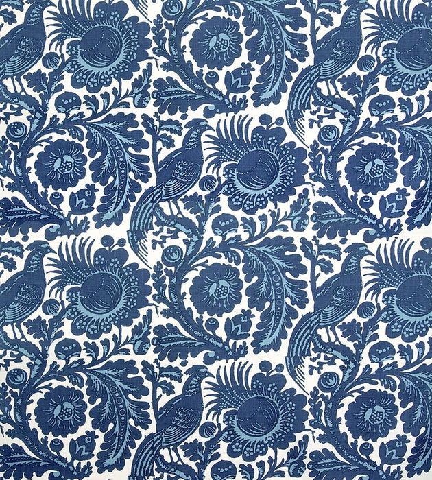 Scalamandre Spoleto - Outdoor Light & Dark Blue On White Fabric SC 000136389