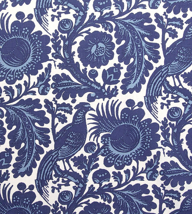 Scalamandre Resist Print Light & Dark Blue On White Fabric SC 00016218M