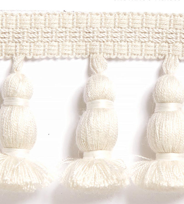 Scalamandre Halsey Onion Fringe Ivory Trim Sample SC 0001FT1499