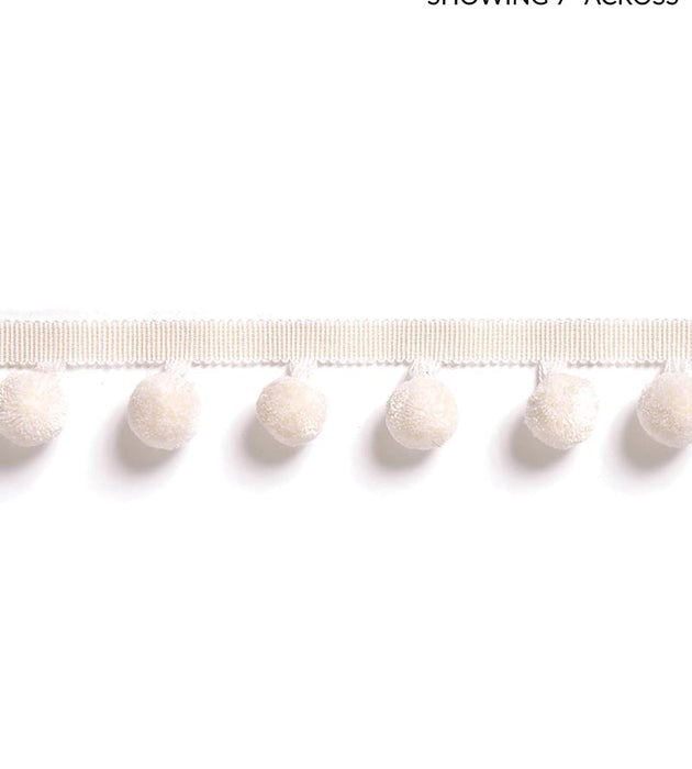 Scalamandre Osborne Pom Pom Fringe Ivory Trim Sample SC 0001FX1500