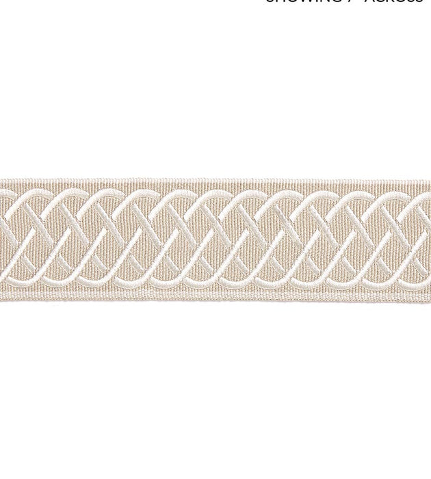 Scalamandre Helix Embroidered Tape Linen Trim Sample SC 0001T3284