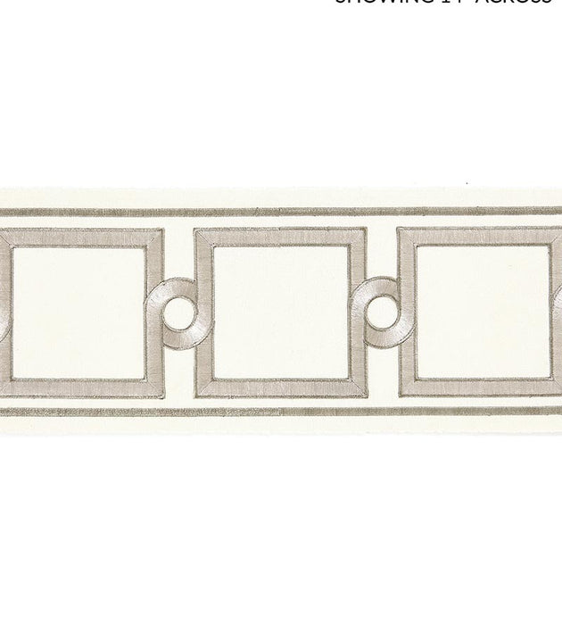 Scalamandre Square Link Embroidered Tape Platinum Trim SC 0001T3287