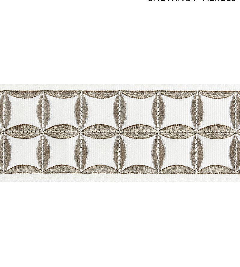 Scalamandre Fiori Embroidered Tape Platinum Trim Sample SC 0001T3288