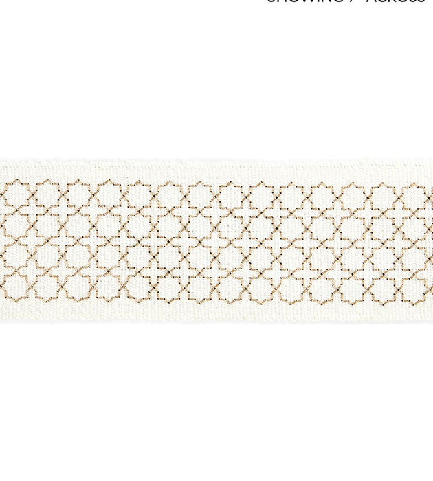 Scalamandre Seville Embroidered Tape Ivory Trim Sample SC 0001T3289