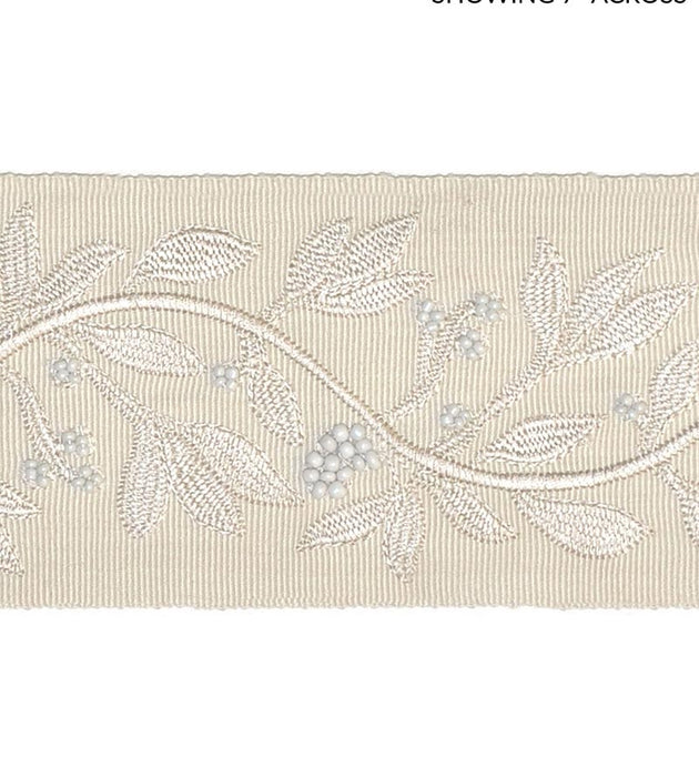 Scalamandre Laurel Embroidered Tape Vellum Trim SC 0001T3292