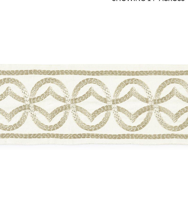 Scalamandre Athena Embroidered Tape Sand Trim Sample SC 0001T3305