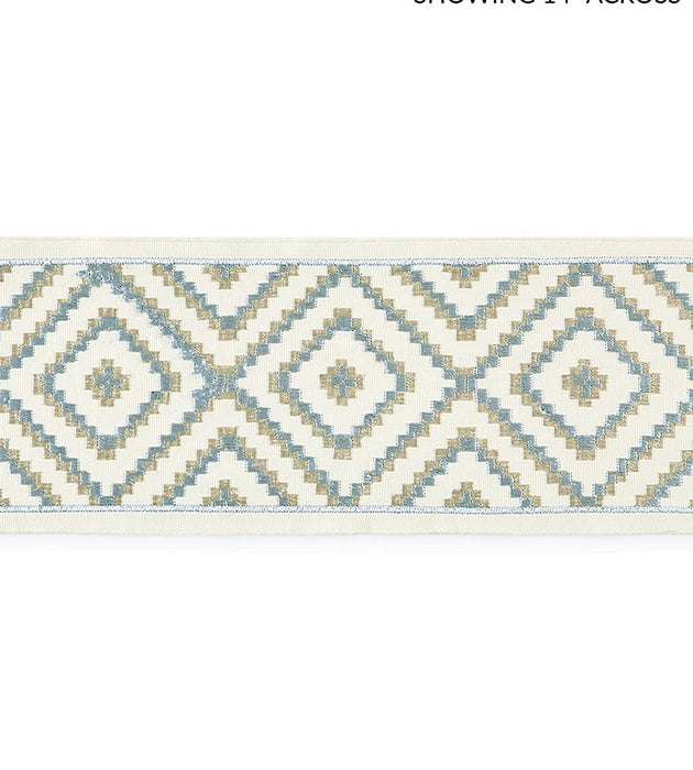 Scalamandre Medina Embroidered Tape Mineral Trim Sample SC 0001T3306