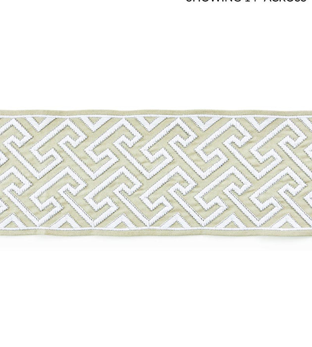 Scalamandre Labyrinth Embroidered Tape Sand Trim Sample SC 0001T3319